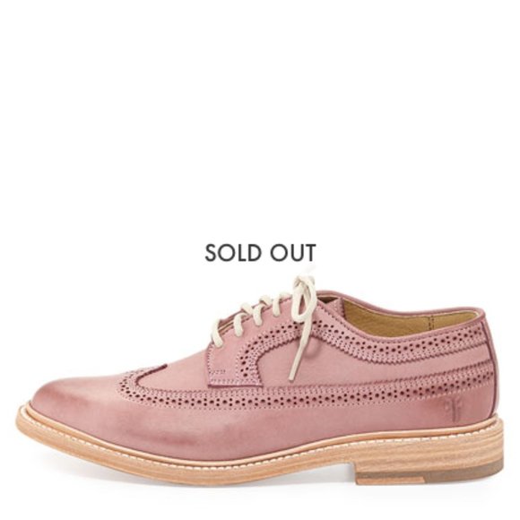 Frye Shoes - Frye James Leather Wing-Tip Oxford, Dusty Rose